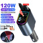 7AR 120W Fast Car Charger with Retractable Cables