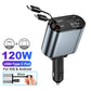 7AR 120W Fast Car Charger with Retractable Cables